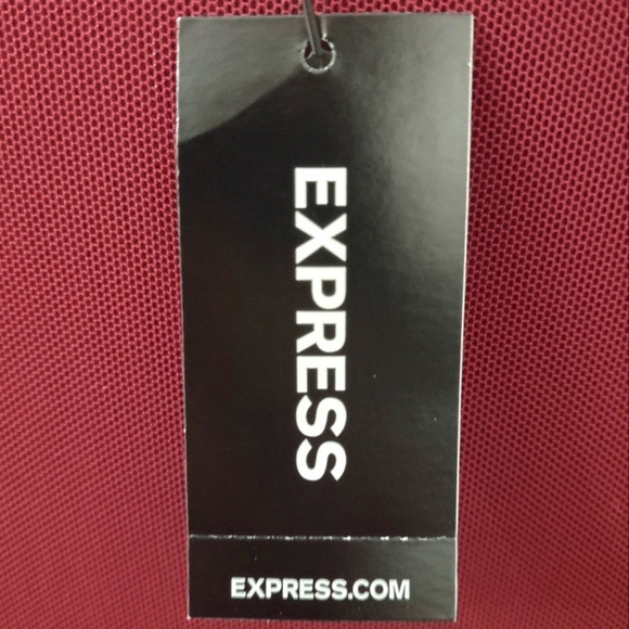 NWT Express Mesh Burgundy Crew Neck Long Sleeve Midi Dress Size S - Picture 5 of 11